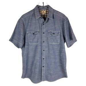 Woolrich Blue Atlas Casual Button Down Short Sleeve Shirt